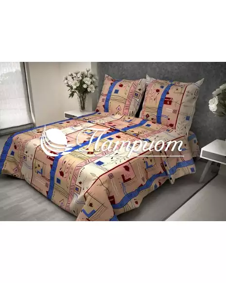 КПБ 1.5 спальный Стамбул, бежевый, набивная бязь 125 г/м² 133-1